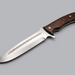 Handmade Custom 80CrV2 Fixed Blade Knife with Hardwood Handle