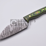 Handmade Damascus Hunting Knife: 11" Firestorm Twist with Green Micarta Handle
