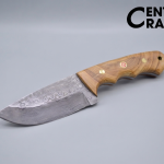 8-Inch Hand-Forged Damascus Knife with Olive Wood Handle