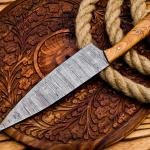 13-Inch Hand-Forged Damascus Chef Knife with Olive Wood Handle