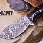 Hunting Ready: 6.5-Inch Damascus Steel skinning Knife