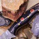 Hunting Ready: 6.5-Inch Damascus Steel skinning Knife