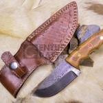 8 Inch Hand Forged Damascus Hunting and Camping Knife.
