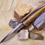 8 Inch Hand Forged Damascus Hunting and Camping Knife.